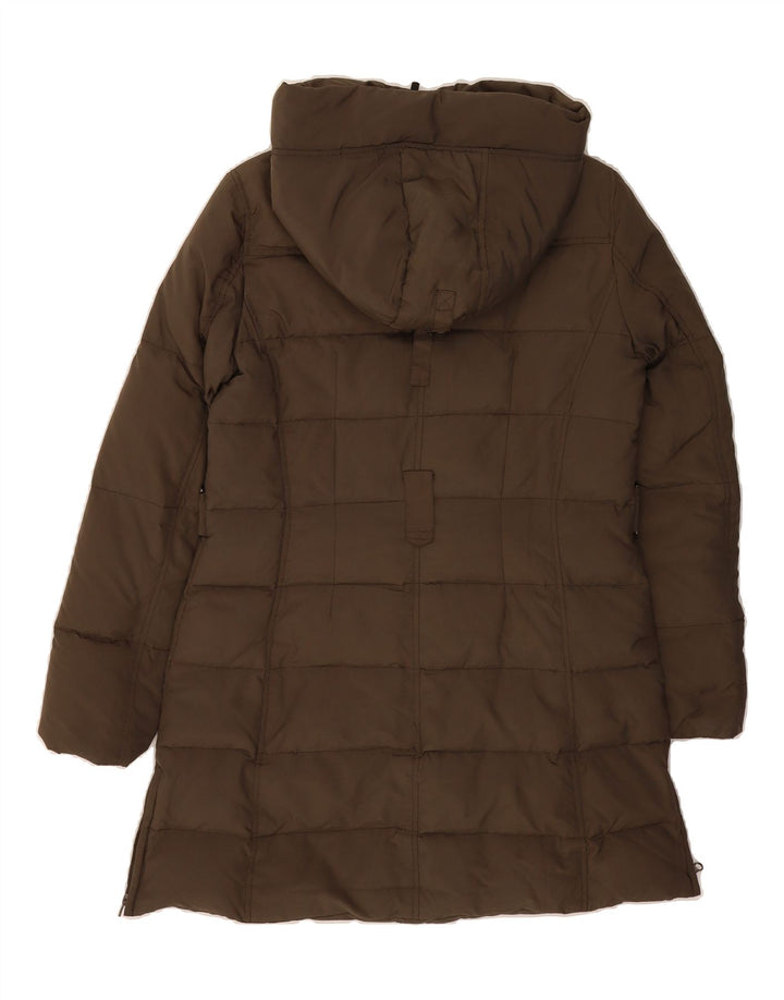 ZARA Womens Hooded Padded Coat UK 14 Large Khaki Vintage Zara and Second-Hand Zara from Messina Hembry 