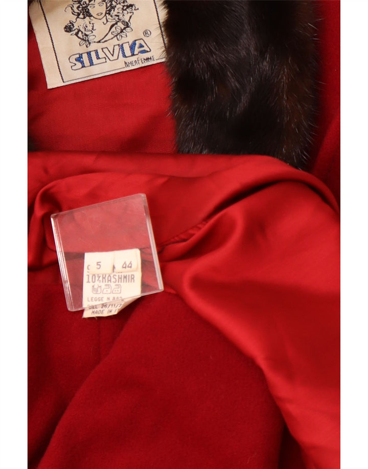 SILVIA Женское пальто IT 44 Medium Red Colourblock Wool