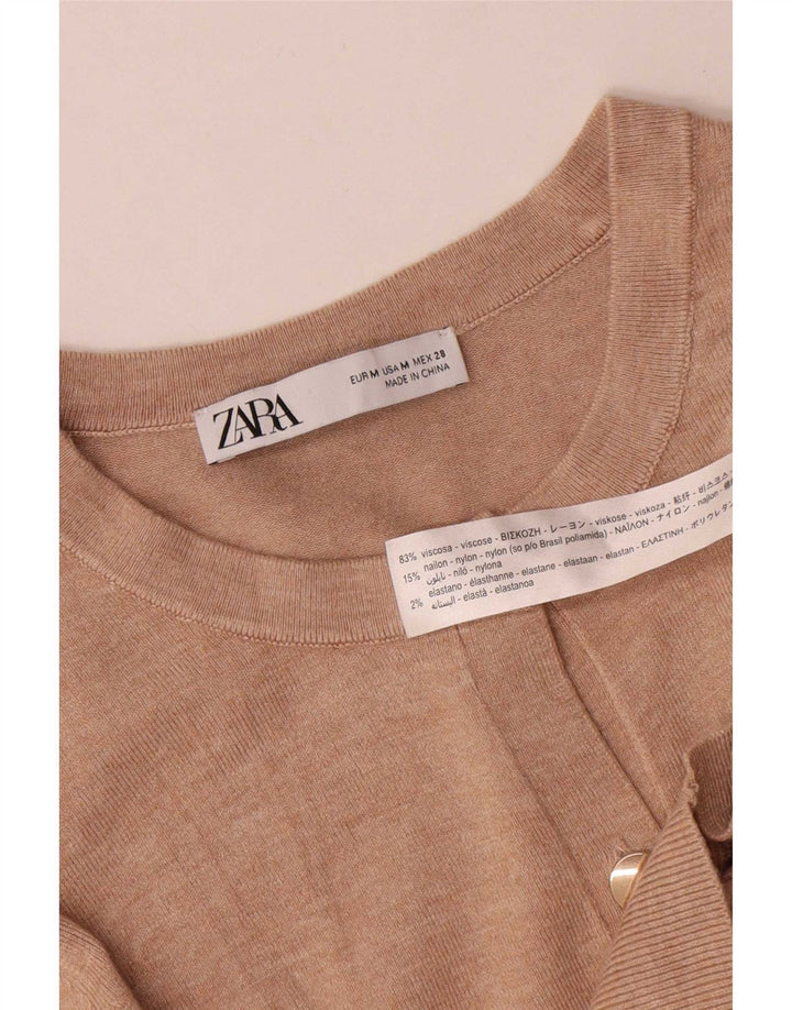 Женский кардиган Zara UK 12, средний бежевый вискоза