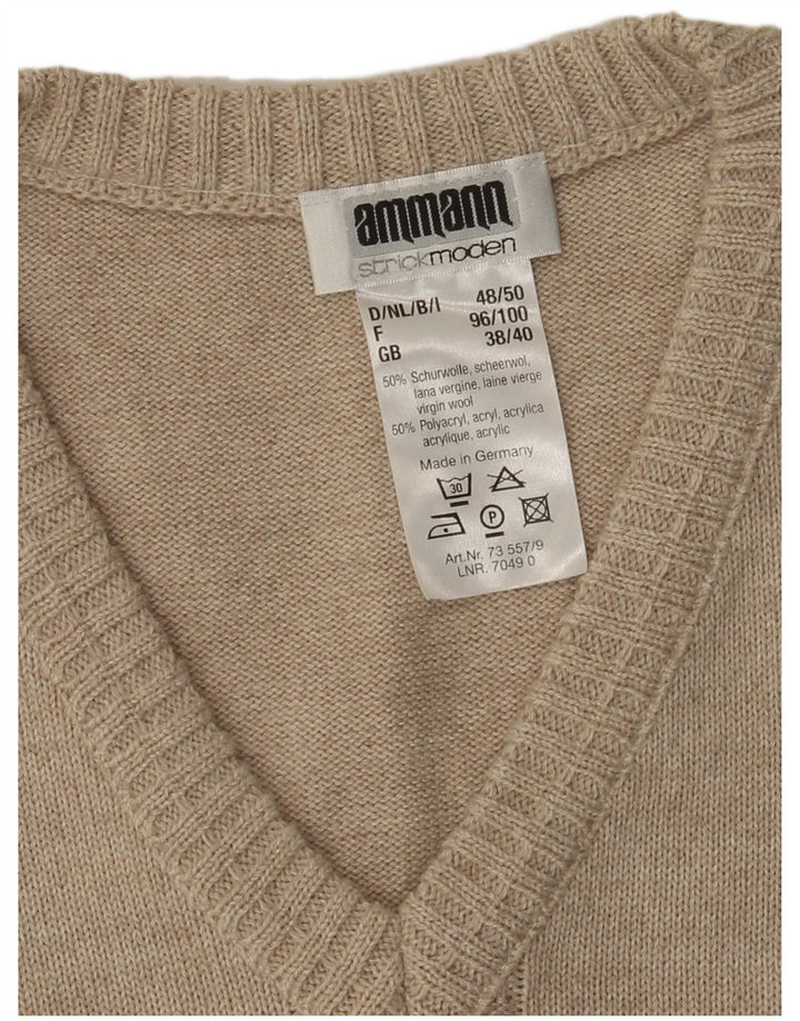 Мужская майка Strickmoden Vest UK 38/40, средний бежевый, полиакрил с геометрическим рисунком
