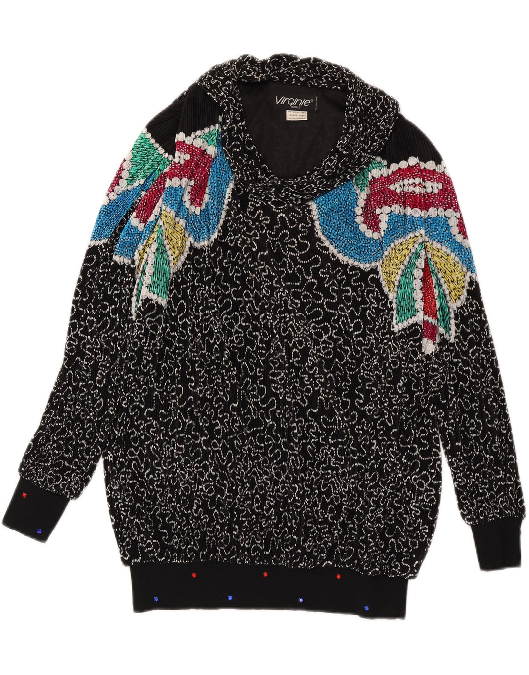 Женский свободный джемпер с v-образным вырезом VIRGINIE UK 18 XL, черный