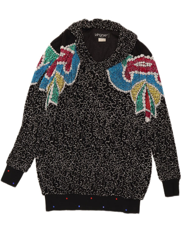 Женский свободный джемпер с v-образным вырезом VIRGINIE UK 18 XL, черный