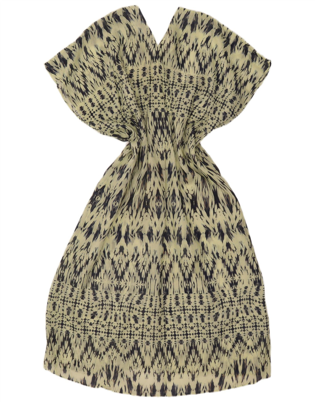 Женское платье свободного кроя ZARA с абстрактным узором, Великобритания 14, средний зеленый цвет