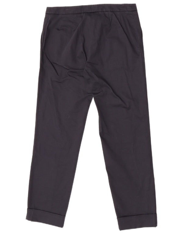 Женские прямые костюмные брюки Max Mara UK 10, маленькие W30 L26, темно-синие, хлопок