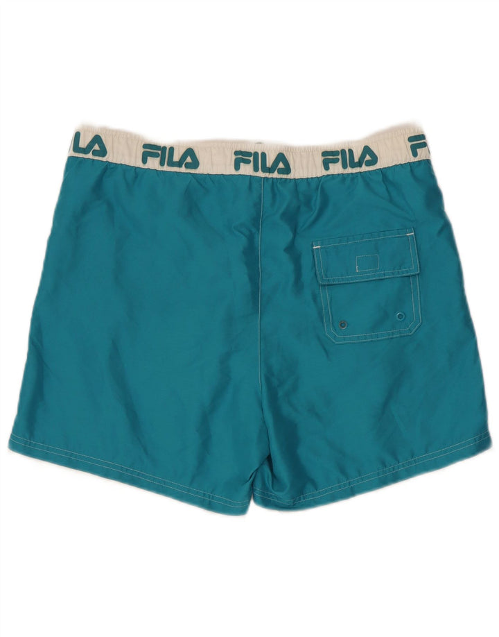 Мужские шорты для плавания Fila с рисунком, средний синий, полиэстер с цветными блоками