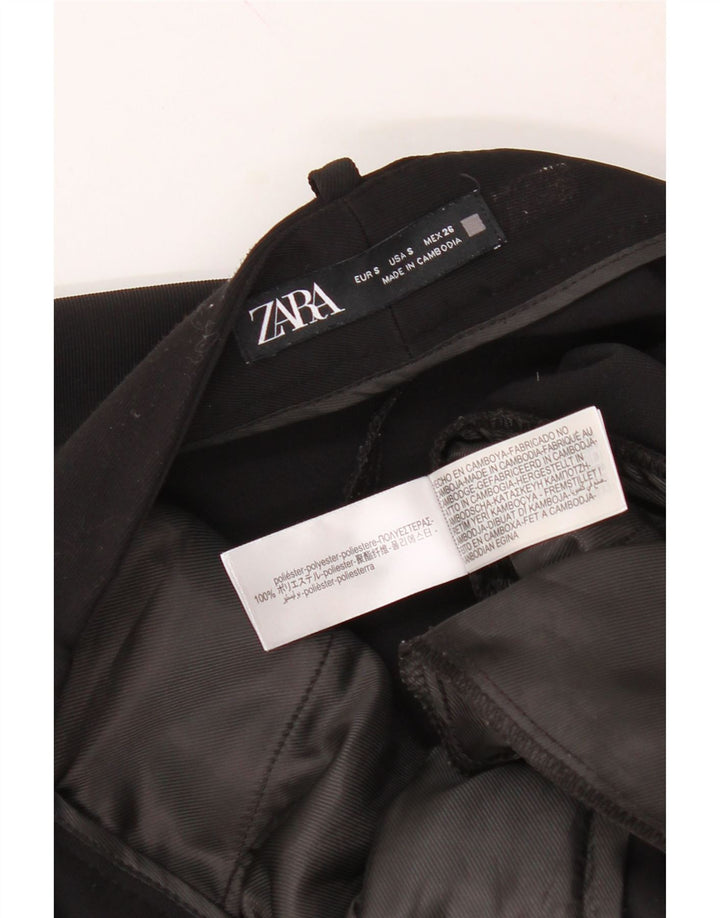 ZARA Womens Wide Leg Suit Trousers Small W26 L30 Black Polyester Vintage Zara and Second-Hand Zara from Messina Hembry 