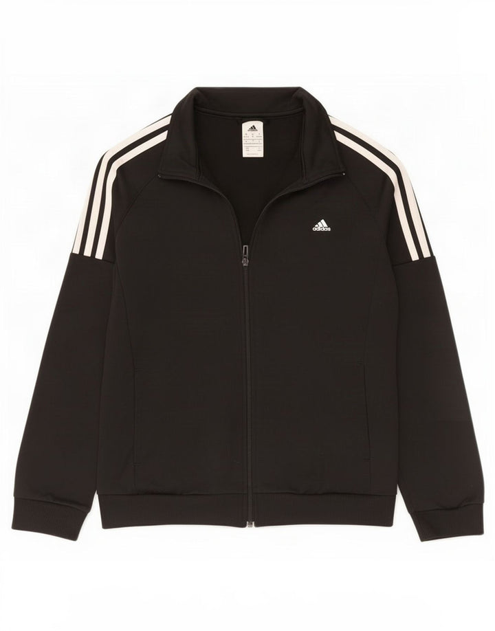 Женская спортивная куртка Adidas UK 12/14, средний черный полиэстер