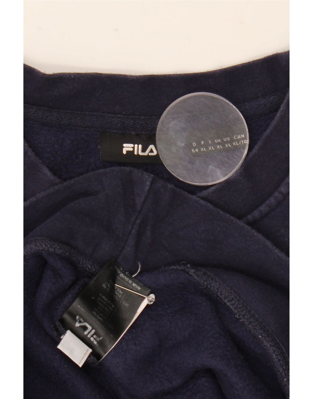 Мужской свитшот с рисунком Fila XL, темно-синий, хлопок
