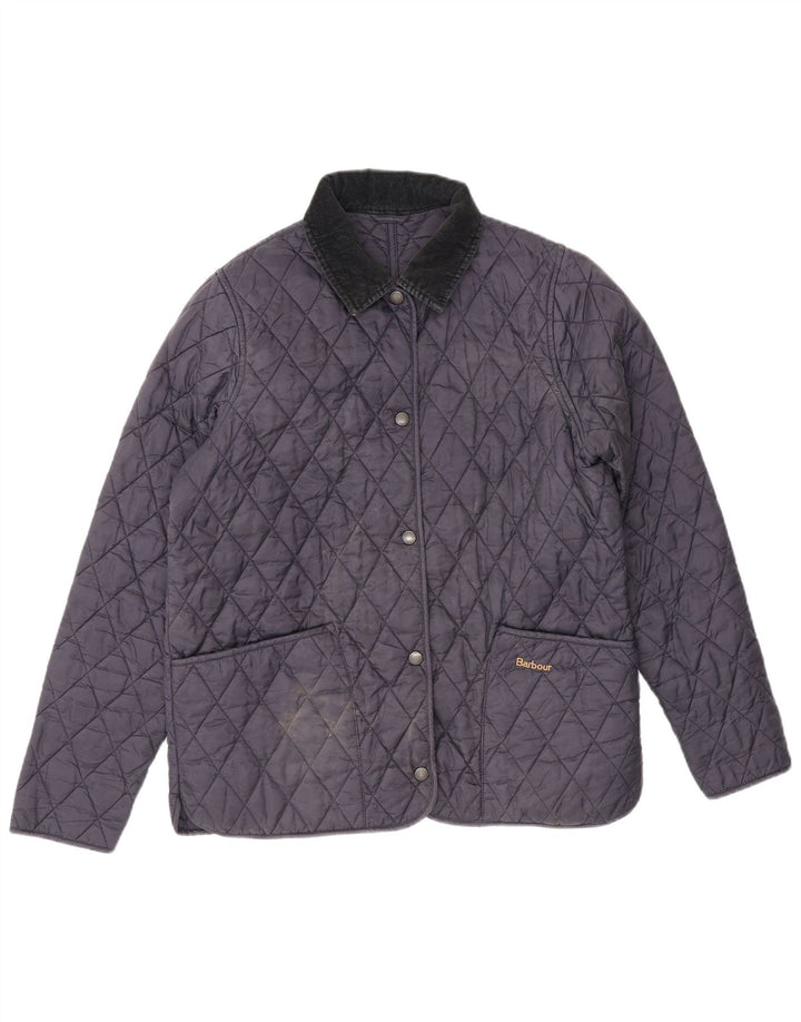 Женская стеганая куртка Barbour UK 12, средний темно-синий полиэстер
