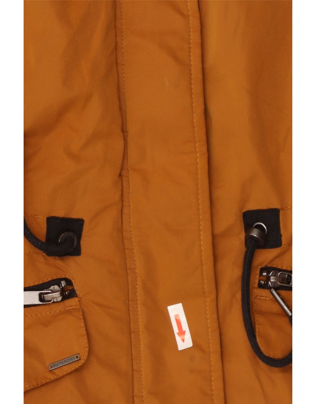 SUPERDRY Женская ветровка с капюшоном UK 8, маленькая оранжевая полиэстер