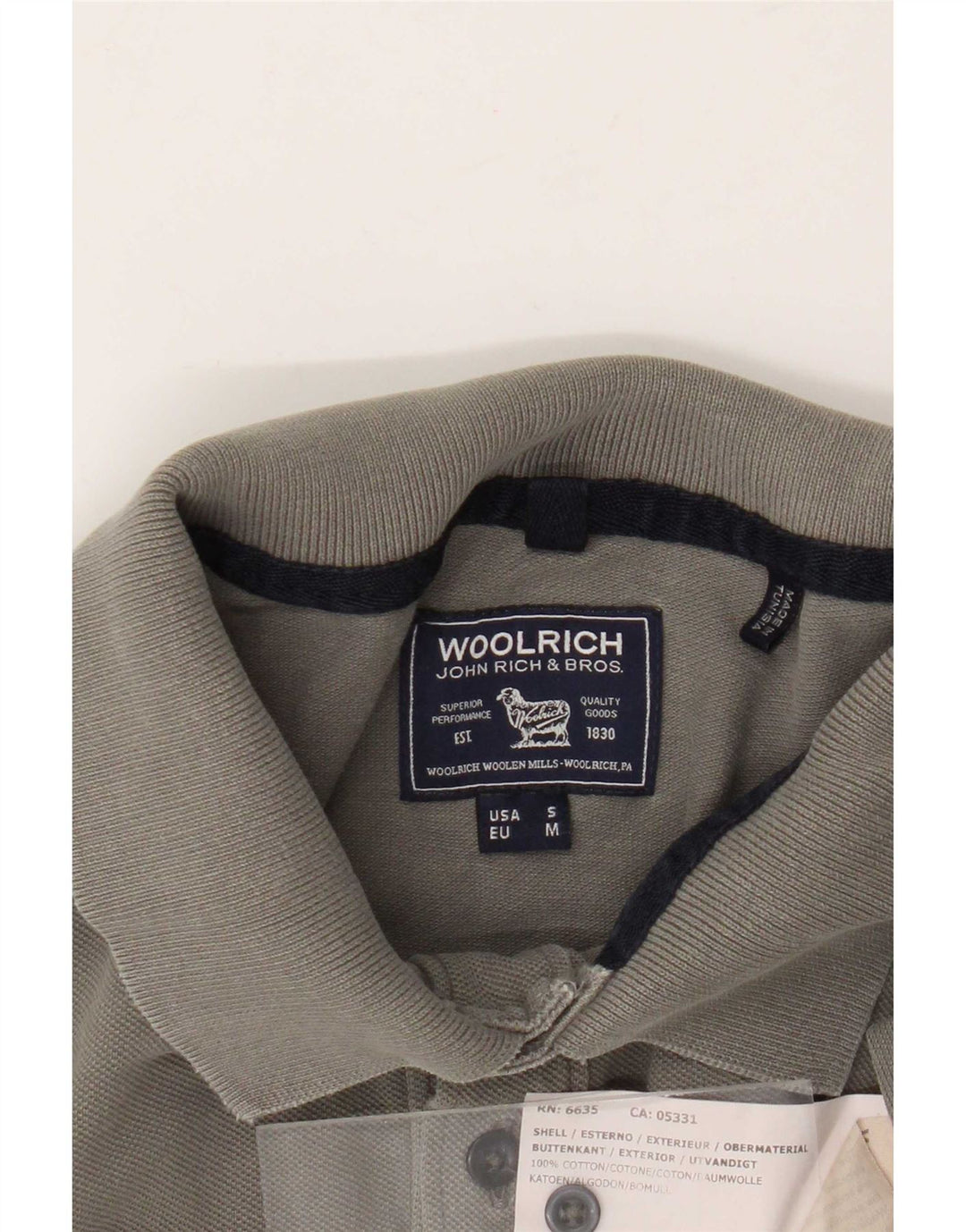 Мужская рубашка-поло Woolrich, маленькая серая, хлопок