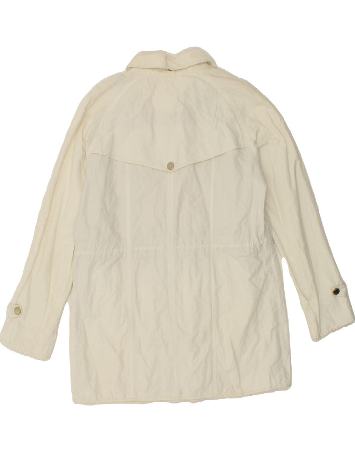 MASSIMO DUTTI Womens Utility Jacket UK 14 Medium Off White Cotton Vintage Massimo Dutti and Second-Hand Massimo Dutti from Messina Hembry 