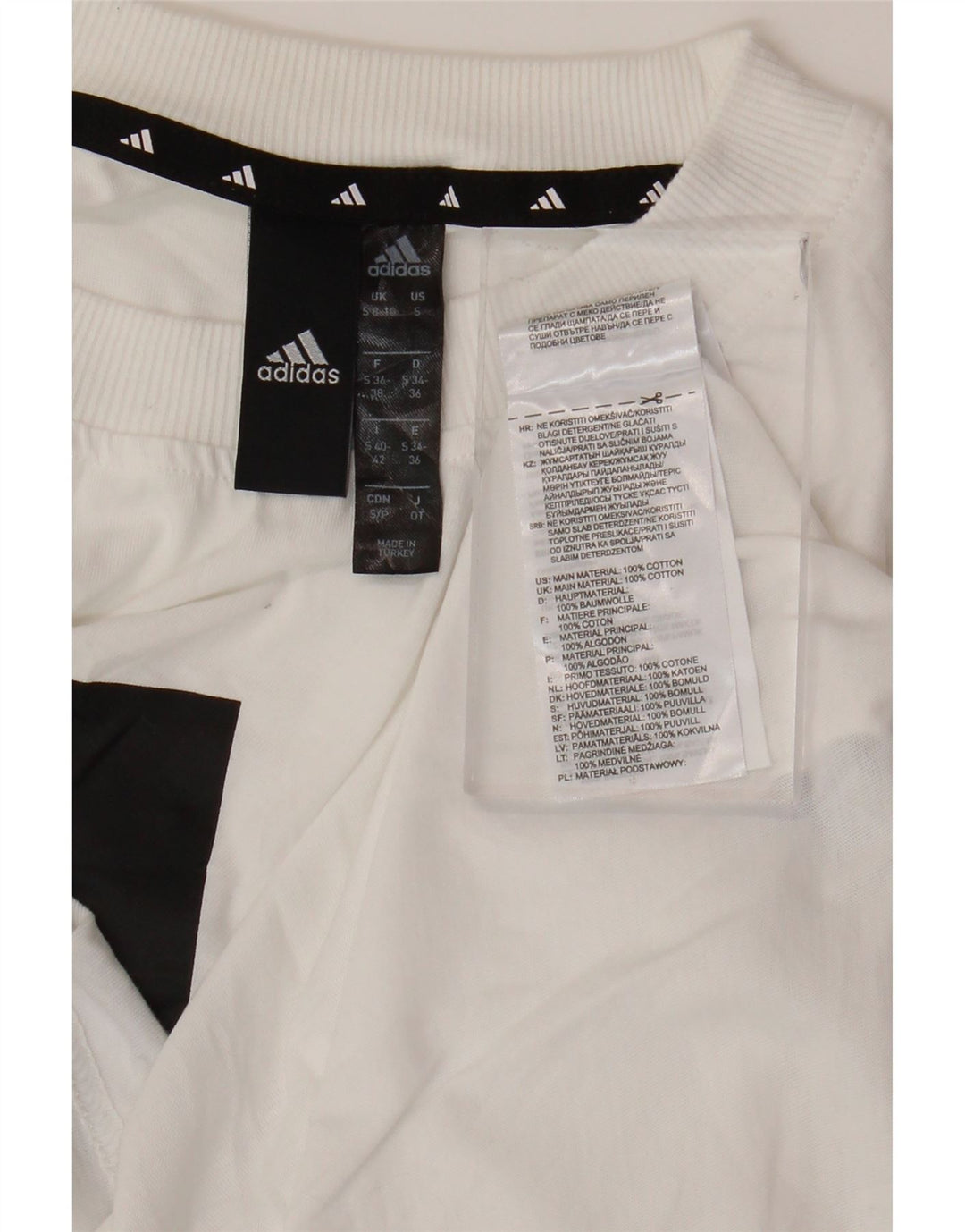 Женская укороченная футболка оверсайз с рисунком ADIDAS Top UK 10, маленький белый хлопок