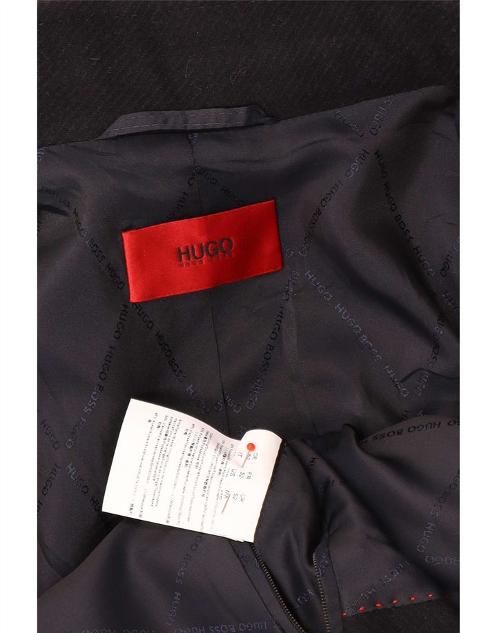 Мужское пальто Hugo Boss UK 52 XL темно-синее шерстяное