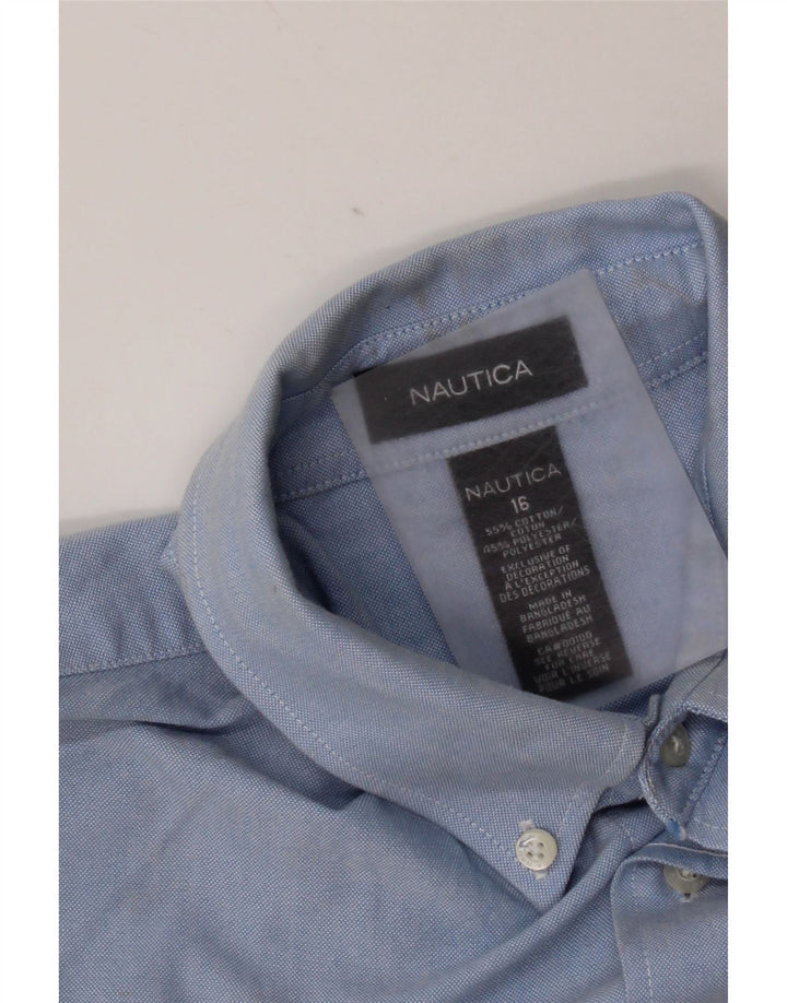 Рубашка Nautica для мальчиков 15-16 лет, синяя, хлопковая