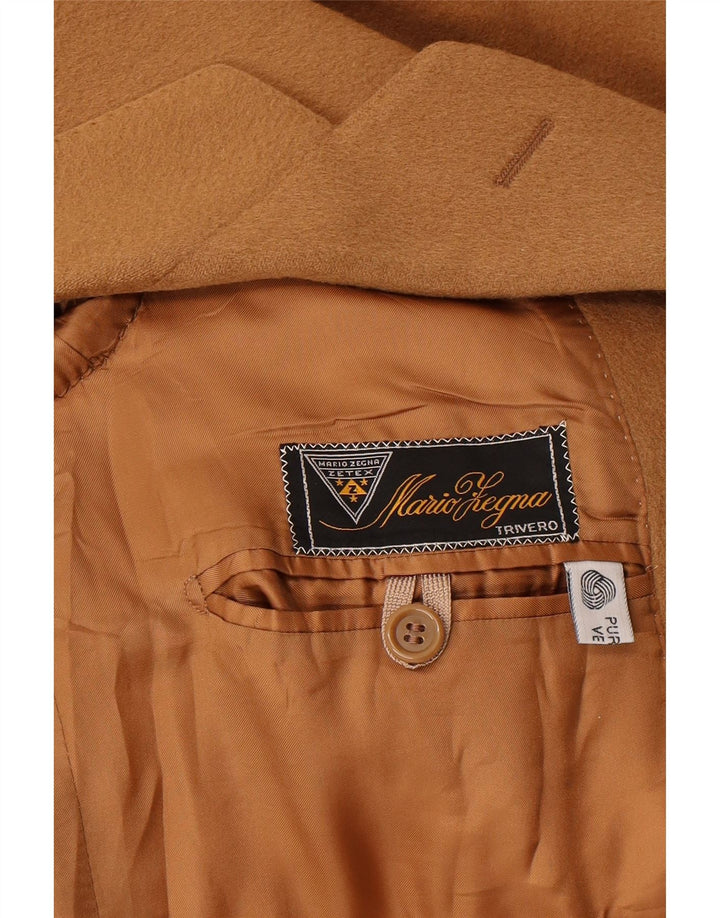 Мужское пальто Mario Zegna UK 36 маленькое бежевое шерстяное