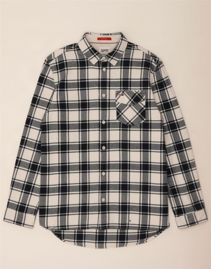 Мужская фланелевая рубашка обычного кроя Tommy Hilfiger, темно-синяя клетка, хлопок, большой размер