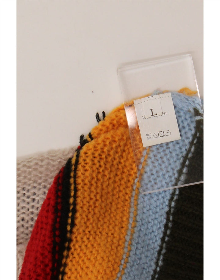 ВИНТАЖНЫЙ женский свитер с вырезом «лодочка», Великобритания, 14, большой, разноцветный