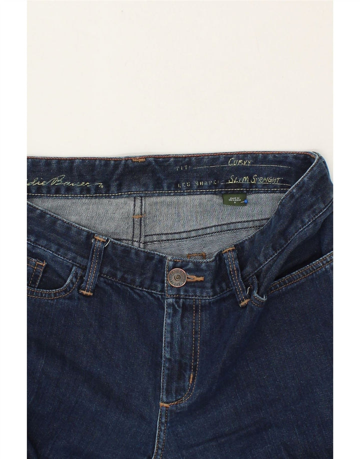EDDIE BAUER Womens Curvy Slim Straight Jeans US 8 Medium W30 L32 Navy Blue Vintage Eddie Bauer and Second-Hand Eddie Bauer from Messina Hembry 