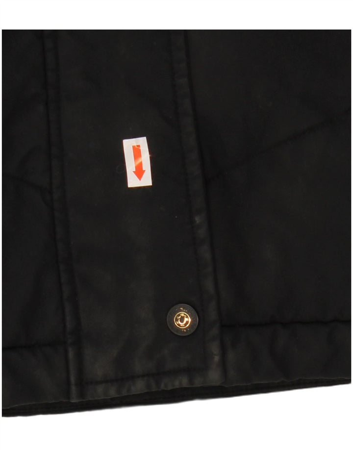 Женская укороченная стеганая куртка TRUE RELIGION UK 16, большой черный полиэстер