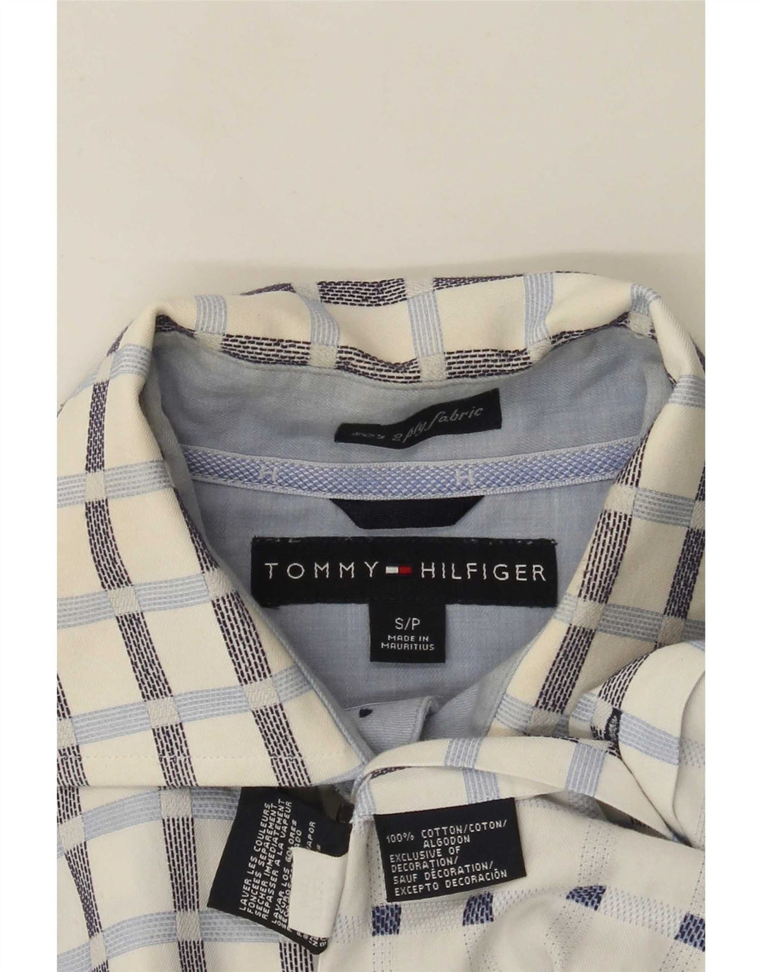 Мужская рубашка Tommy Hilfiger, маленькая белая клетка, хлопок