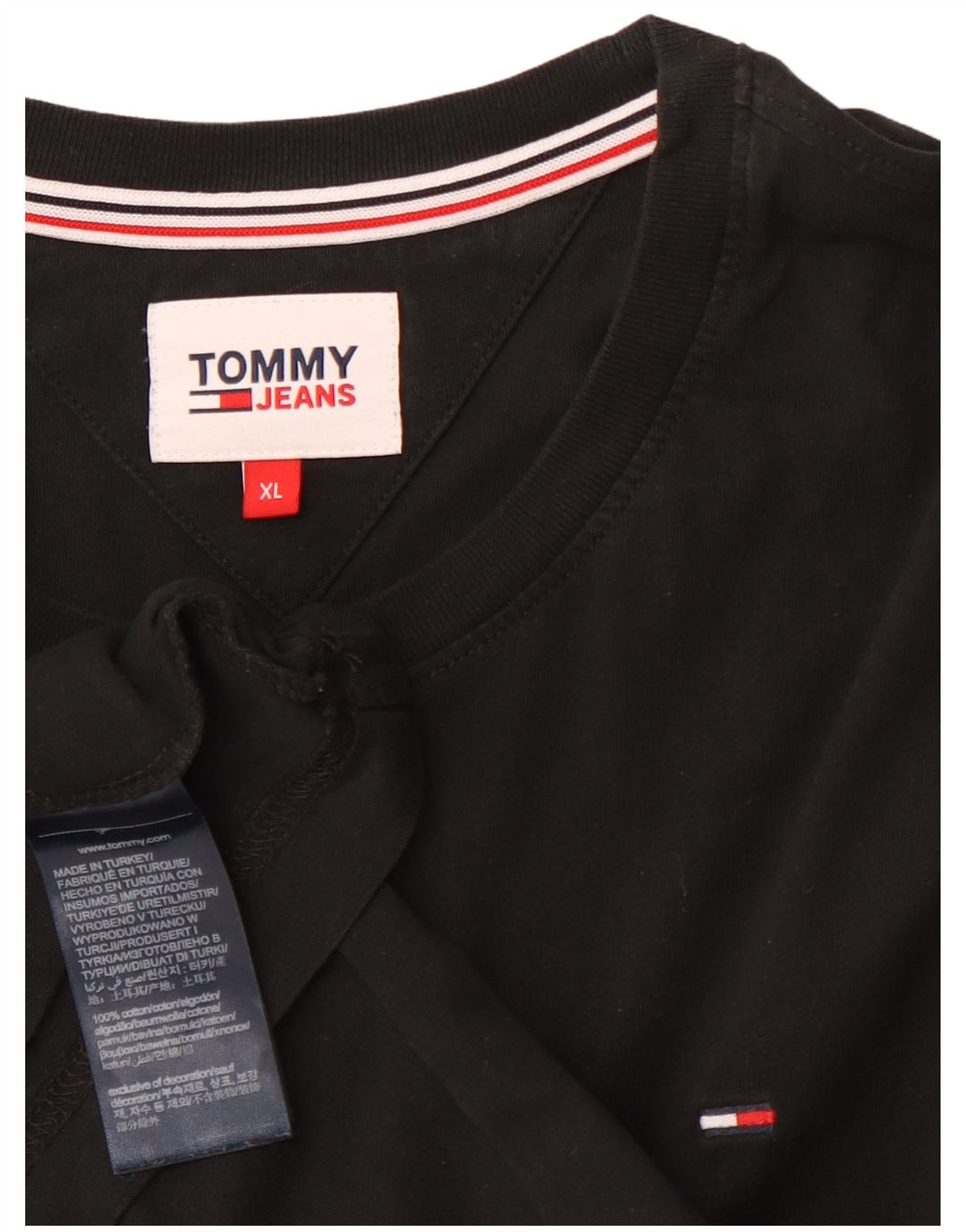 TOMMY HILFIGER Мужская футболка Top XL Черный Хлопок