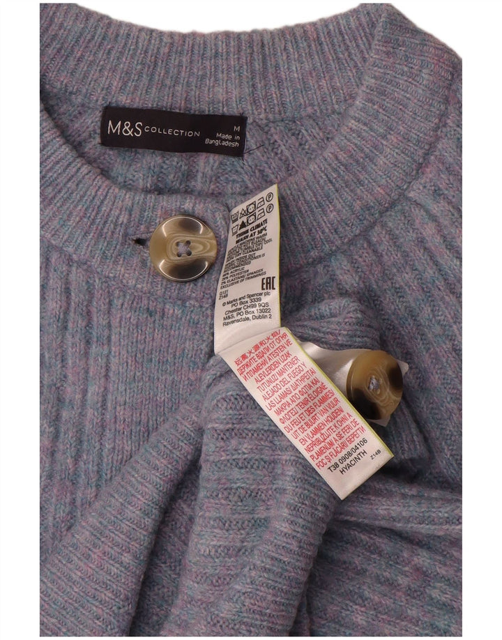 Женский укороченный кардиган Marks & Spencer UK 14, средний синий в крапинку