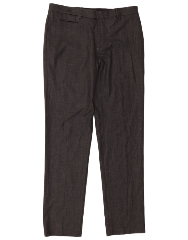 Мужские прямые костюмные брюки Zara EU 44, большие W34 L34, серые, шерстяные