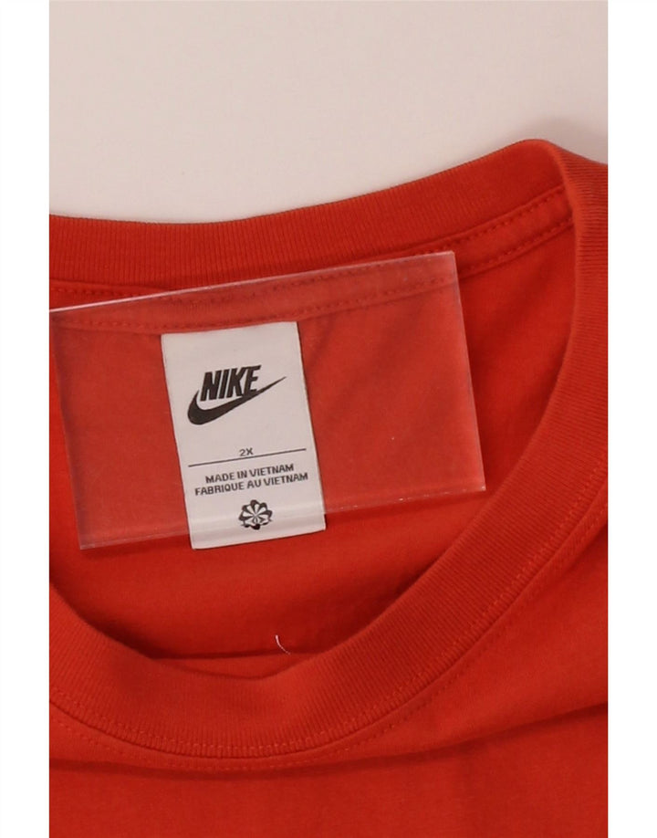 NIKE Mens T-Shirt Top 2XL Orange Vintage Nike and Second-Hand Nike from Messina Hembry 