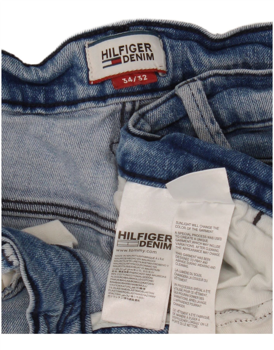 Мужские узкие джинсы Tommy Hilfiger W34 L32, синие, хлопок