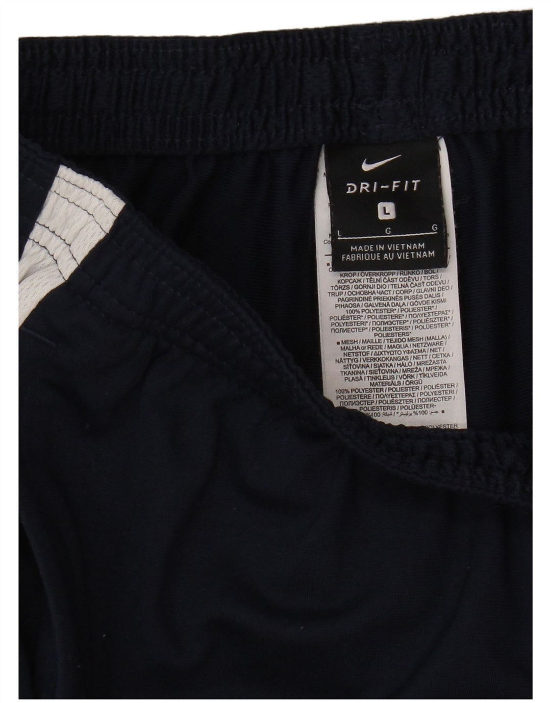 Мужские спортивные брюки Nike Dri Fit, большие темно-синие, полиэстер с цветными блоками