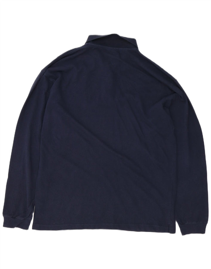 Мужская рубашка-поло CHAMPION с длинным рукавом 2XL, темно-синяя, хлопок