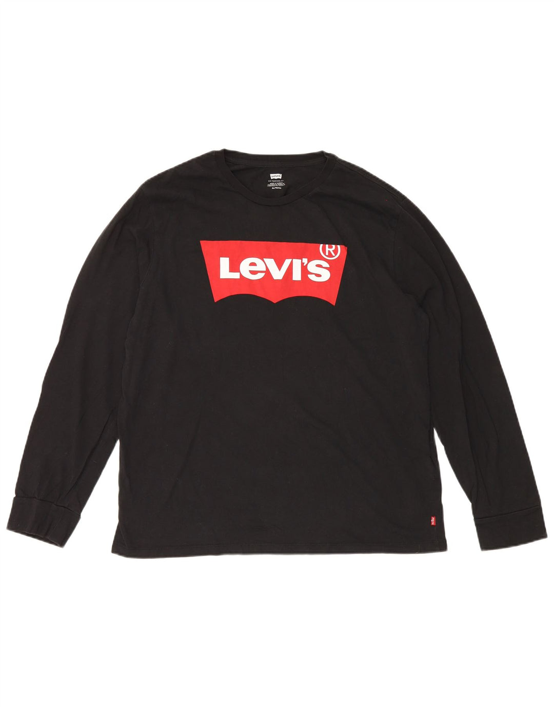 Мужской топ с рисунком Levi's с длинным рукавом XL, черный хлопок