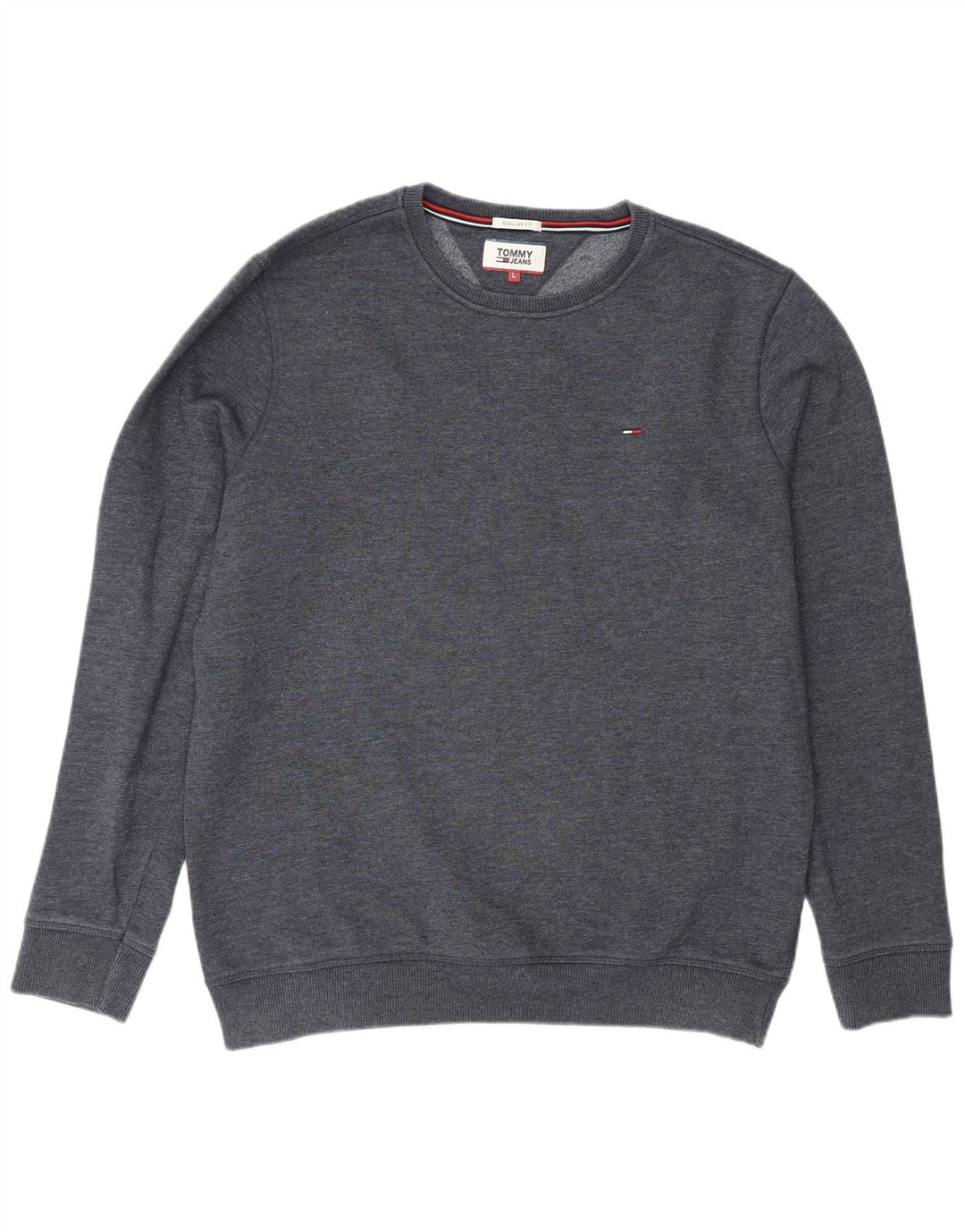 Tommy Hilfiger Мужской свитшот стандартного кроя, большой темно-синий хлопковый джемпер