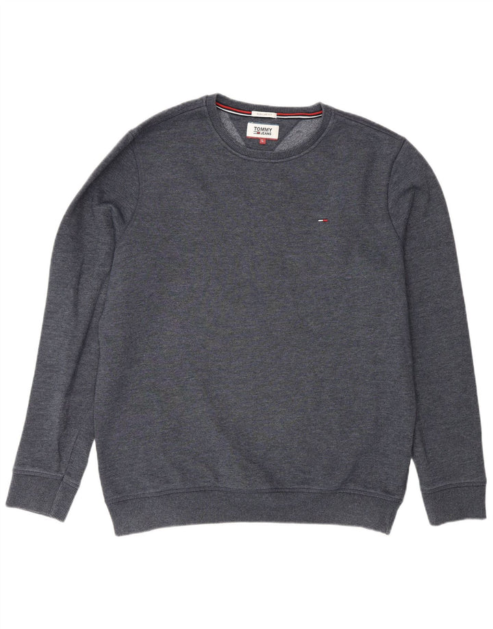 Tommy Hilfiger Мужской свитшот стандартного кроя, большой темно-синий хлопковый джемпер