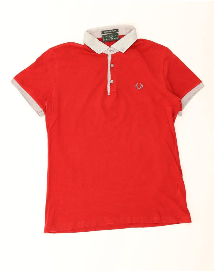Мужская рубашка-поло для регби Fred Perry, большая красная, хлопковая