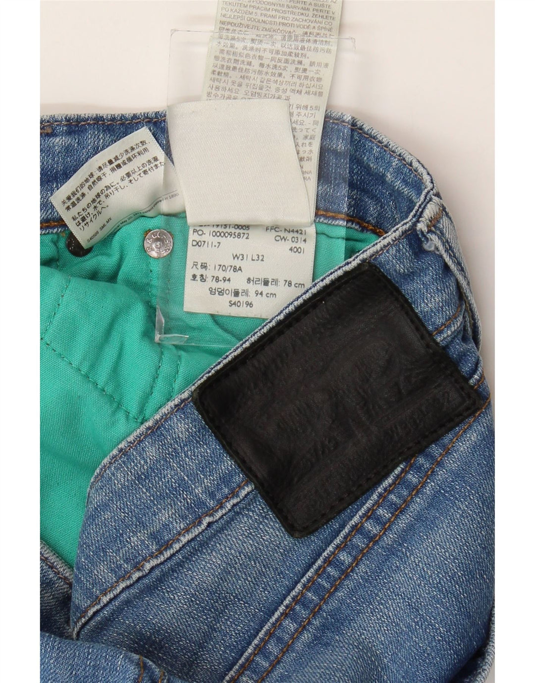 Мужские узкие джинсы Levi's W31 L32 синие, хлопок