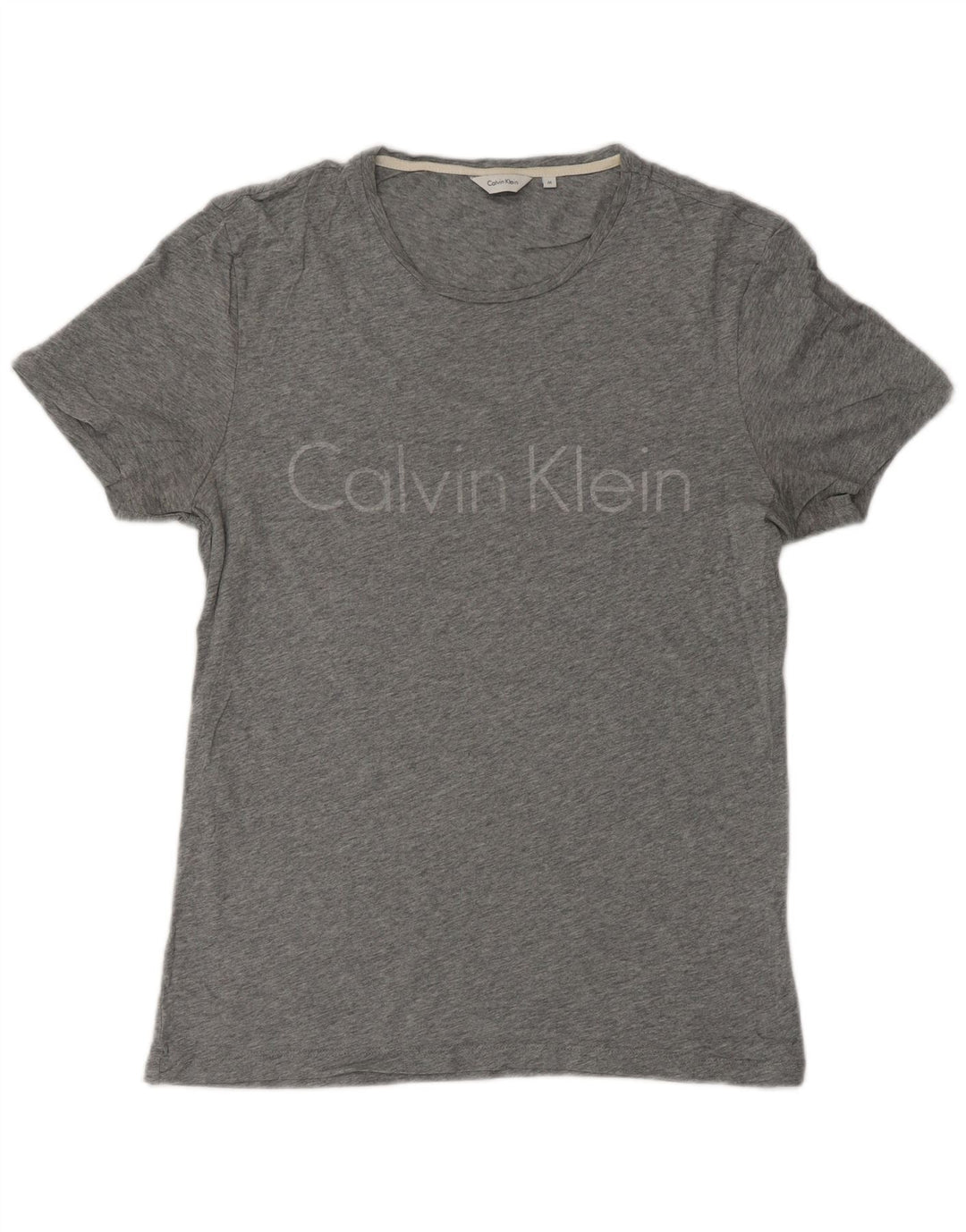 CALVIN KLEIN Мужская футболка с рисунком из хлопка среднего серого цвета с крапинками