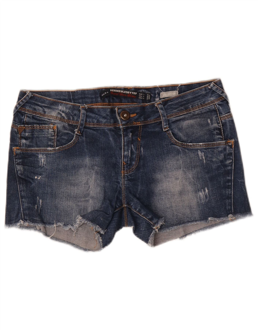 Женские джинсовые шорты Zara EU 38, маленькие W28, синие