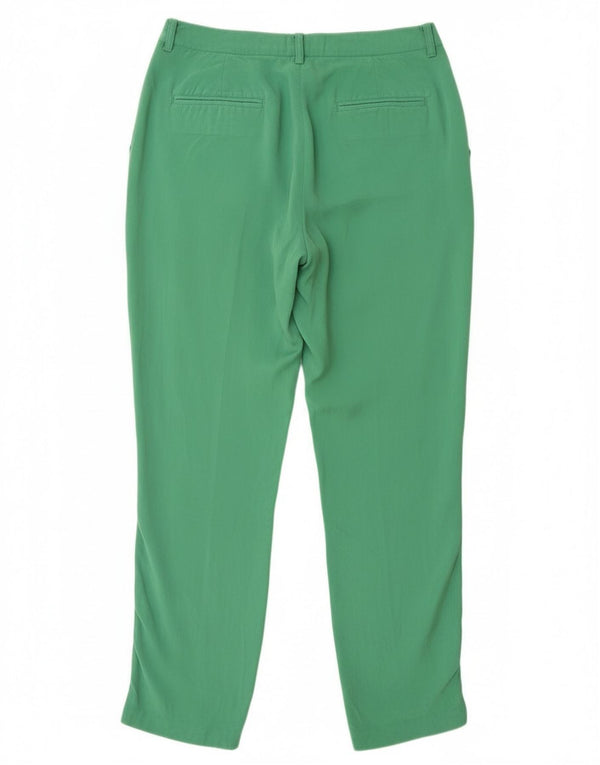 Винтажные женские брюки чинос с высокой талией и завязками IT 46, большие W28 L29, зеленые