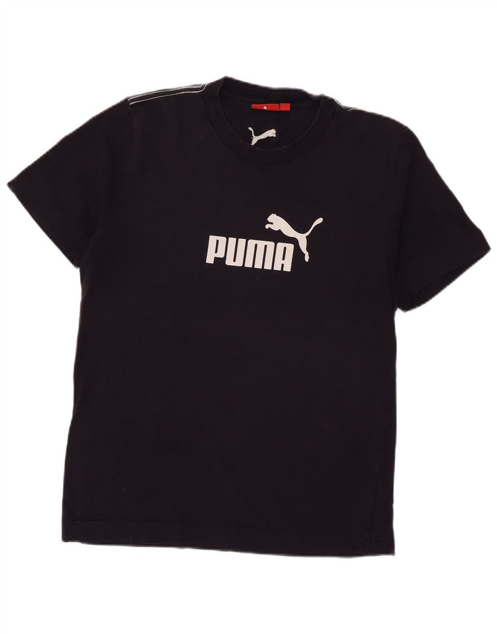 Мужская футболка с рисунком Puma, темно-синий, хлопковый топ среднего размера