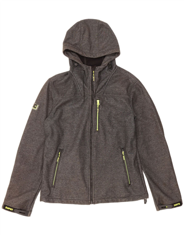Мужская ветровка с капюшоном Superdry UK 38, средний серый полиэстер