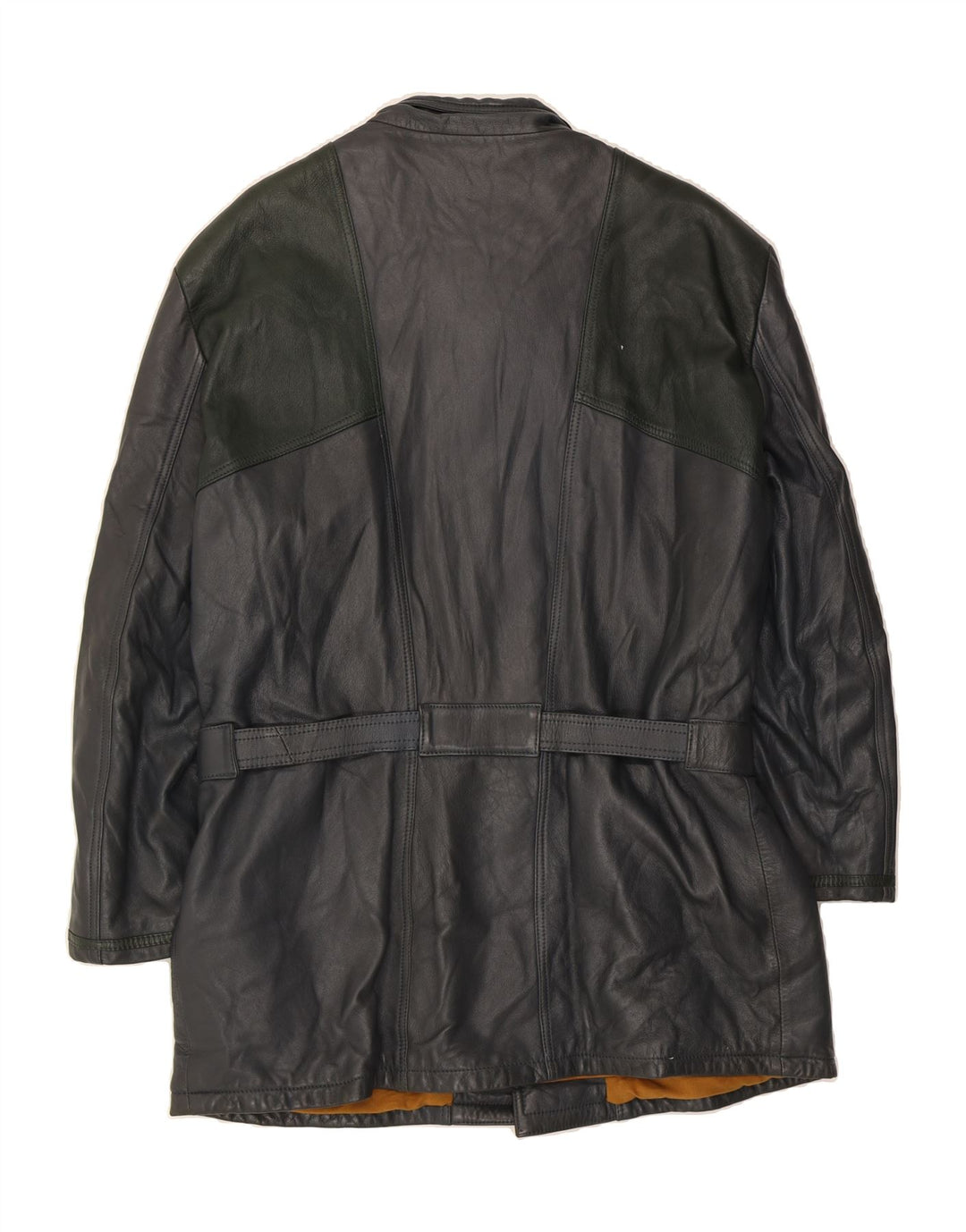 JEAN GABRIEL Womens Leather Coat IT 54 3XL Grey Colourblock Vintage Jean Gabriel and Second-Hand Jean Gabriel from Messina Hembry 