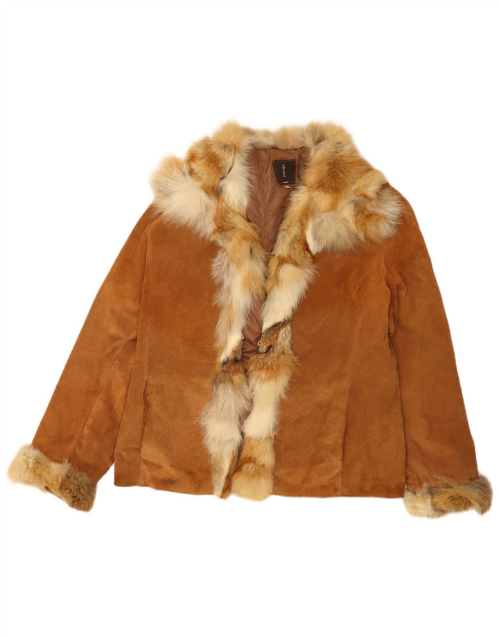 Женская замшевая куртка Conbipel IT 48 XL Бежевая кожа