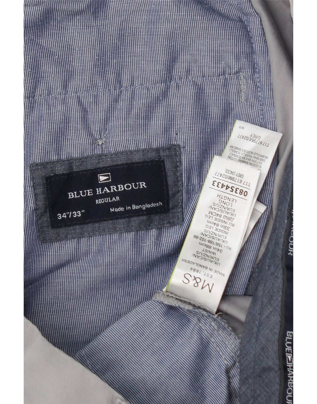 Мужские брюки чиносы Marks & Spencer Blue Harbor Regular Fit W34 L33 Серые