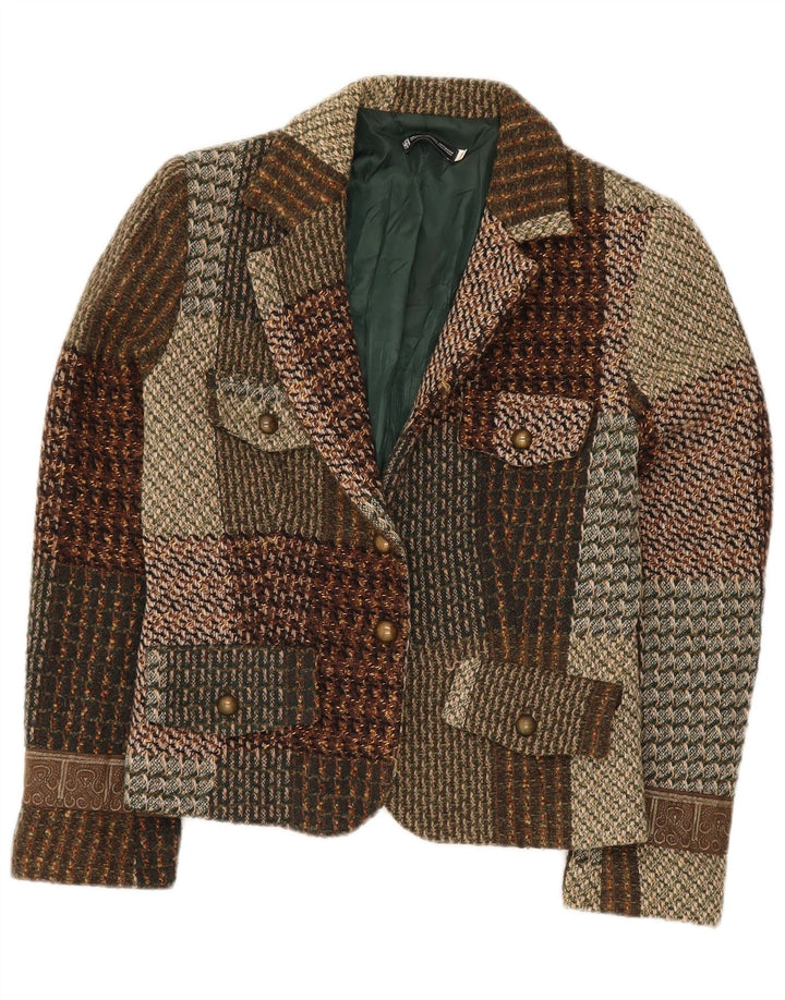 HALFON Женский пиджак на 2 пуговицах IT 46 Большой разноцветный пэчворк