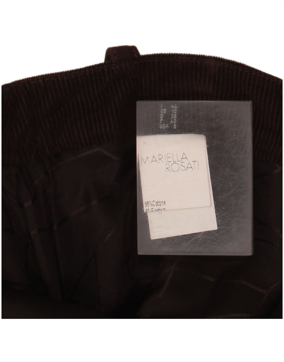 MARIELLA ROSATI Женская вельветовая юбка макси UK 12 Medium W32 Коричневый хлопок