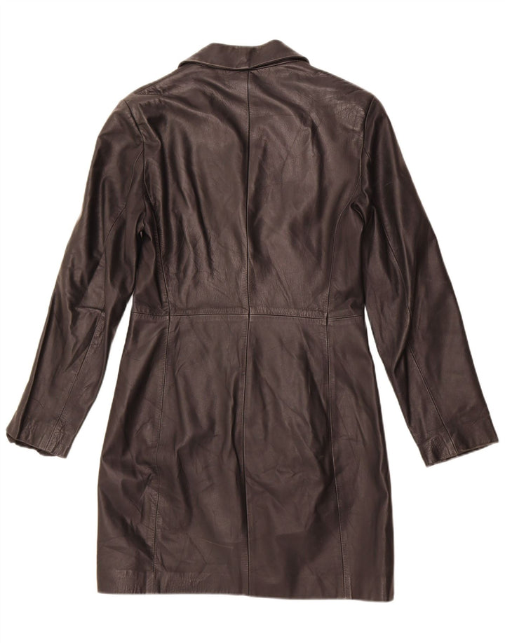Винтажное женское кожаное пальто IT 44 Medium Black Leather