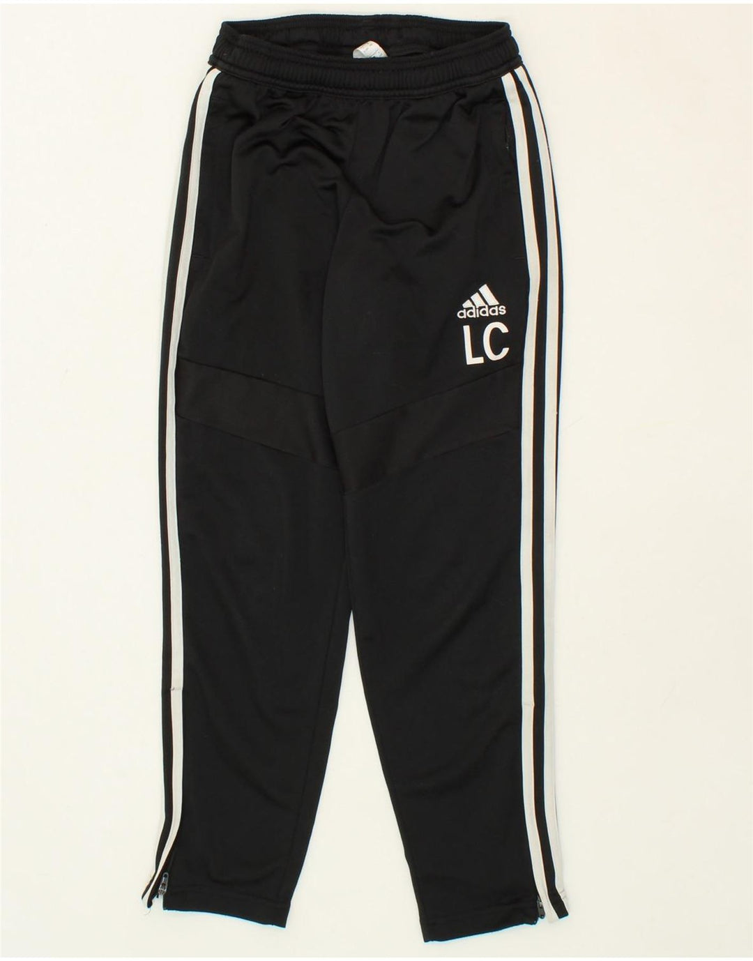 ADIDAS Boys Graphic Tracksuit Trousers 9-10 Years Black Polyester Vintage Adidas and Second-Hand Adidas from Messina Hembry 