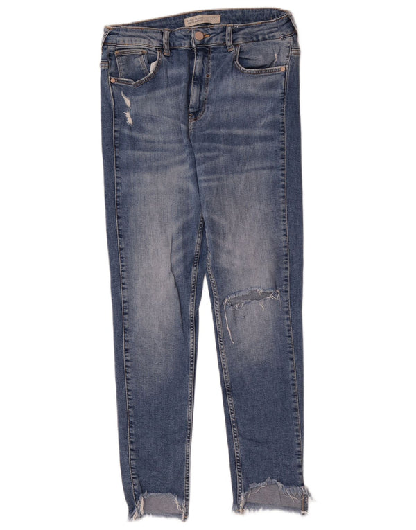 Zara Womens Distressed Skinny Jeans EU 40 Medium W30 L27 Blue